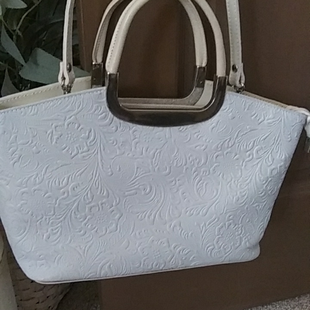 Borse in Pelle Tooled Leather Satchel/Crossbody Bag Like New!